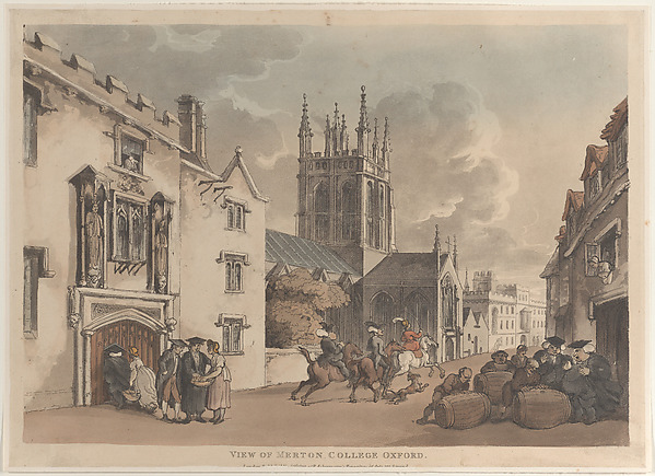 Thomas Rowlandson, View of Merton College Oxford
