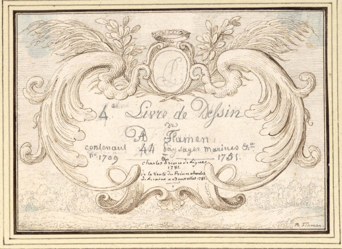 AlbertFlamen, Titelkartusche ("CL/ 4e. Livre de Dessin/ de/ AB. Flamen ...") (IV-1)