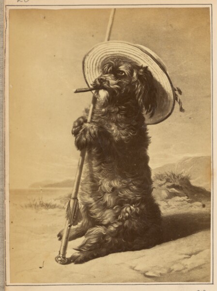 Unknown, [Painting of a Dog with a Cigar]