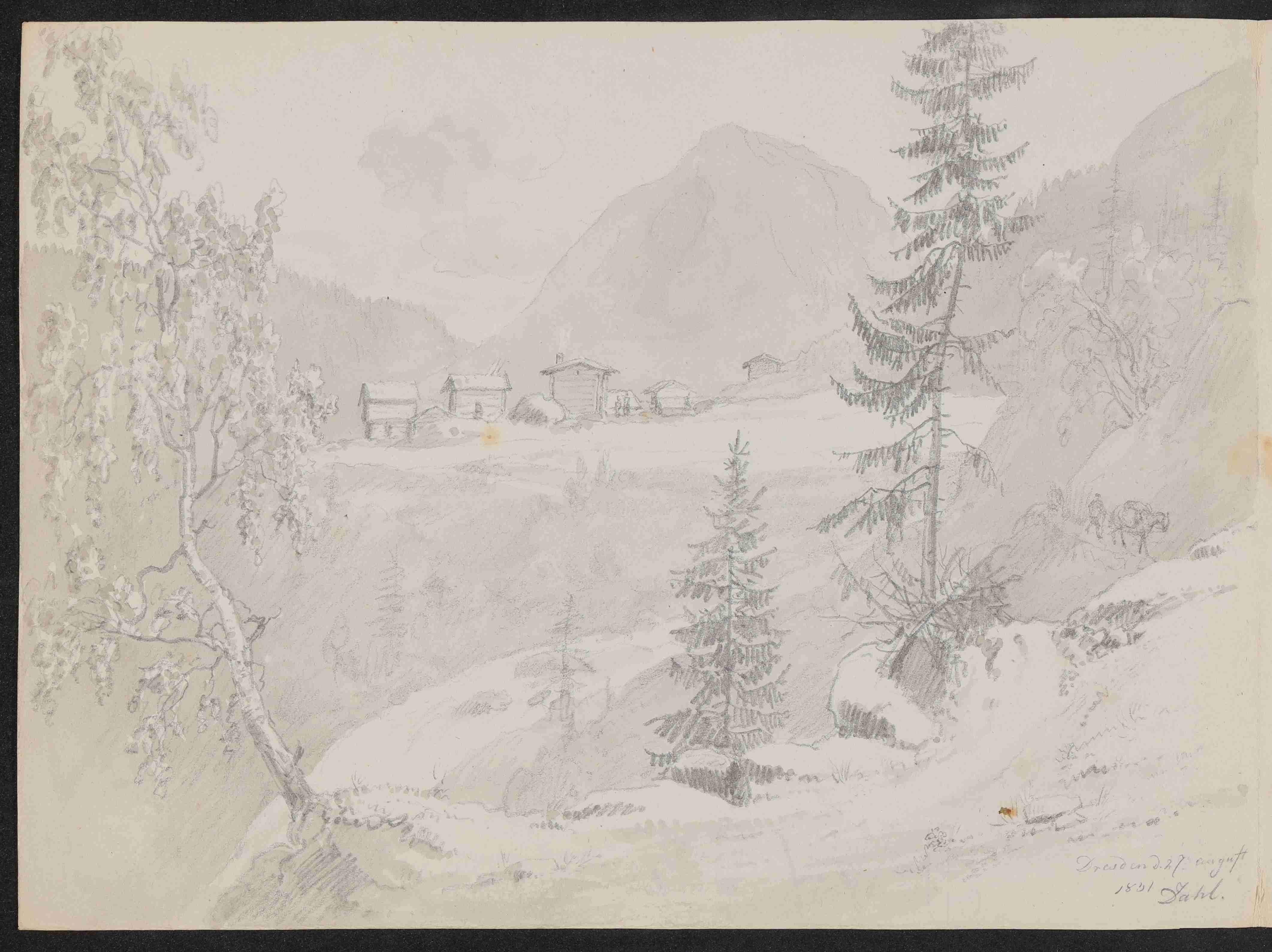 Johan Christian Clausen Dahl, Norwegische Landschaft [Aus dem Stammbuch des Freiherrn von Berlepsch]