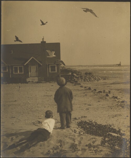 Louis Fleckenstein, [Children at Sea Side Watching Birds]