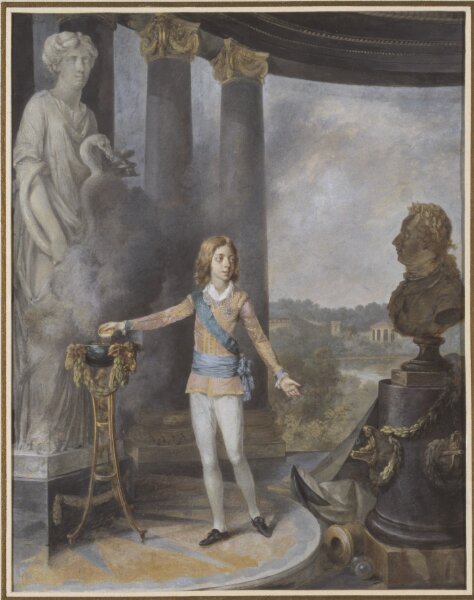 Niclas Lafrensen d.y., Gustav IV Adolf offrar åt Hygieia för sin faders hälsa
