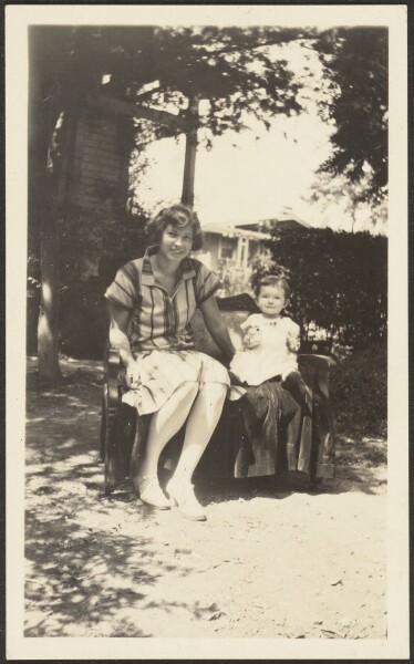 Louis Fleckenstein, [Woman and Child in Backyard]
