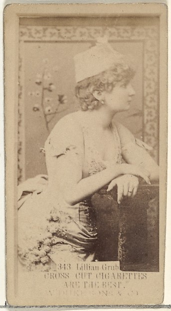 W. Duke, Sons & Co., Card Number 343, Lillian Grubb, from the Actors and Actresses series (N145-3) issued by Duke Sons & Co. to promote Cross Cut Cigarettes