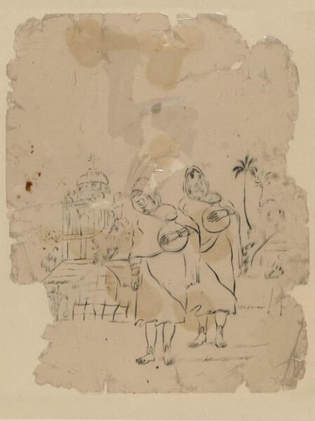 Unknown, One of forty-five drawings of Muharram scenes, occupations, festivals and ceremonies.