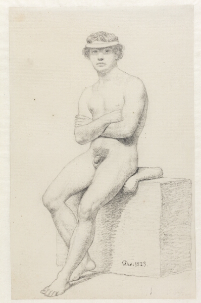 C.W. Eckersberg, Siddende mandlig model.