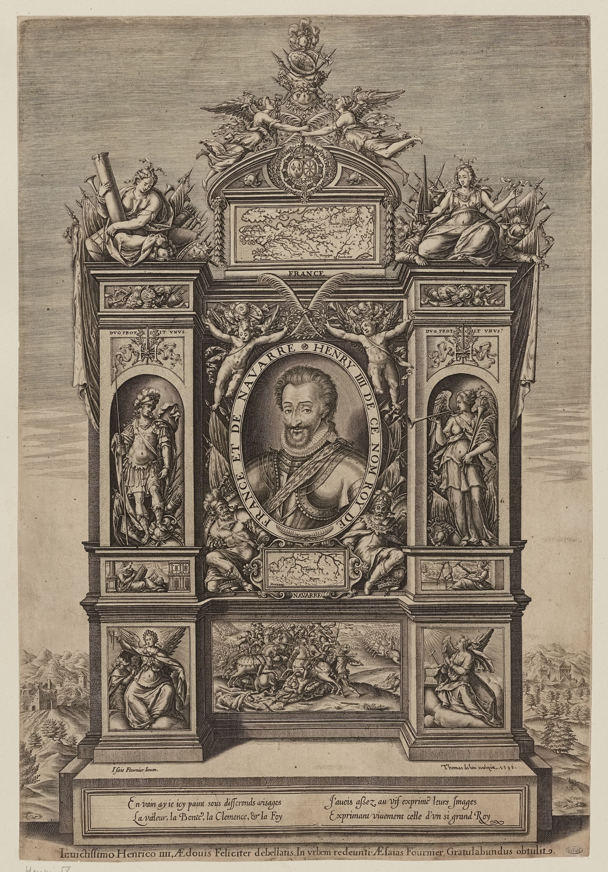 Thomas de Leu, Henri IV d'après Fournier (Dutuit page 383, Firmin-Didot 1266, Robert-Dumesnil 412)
