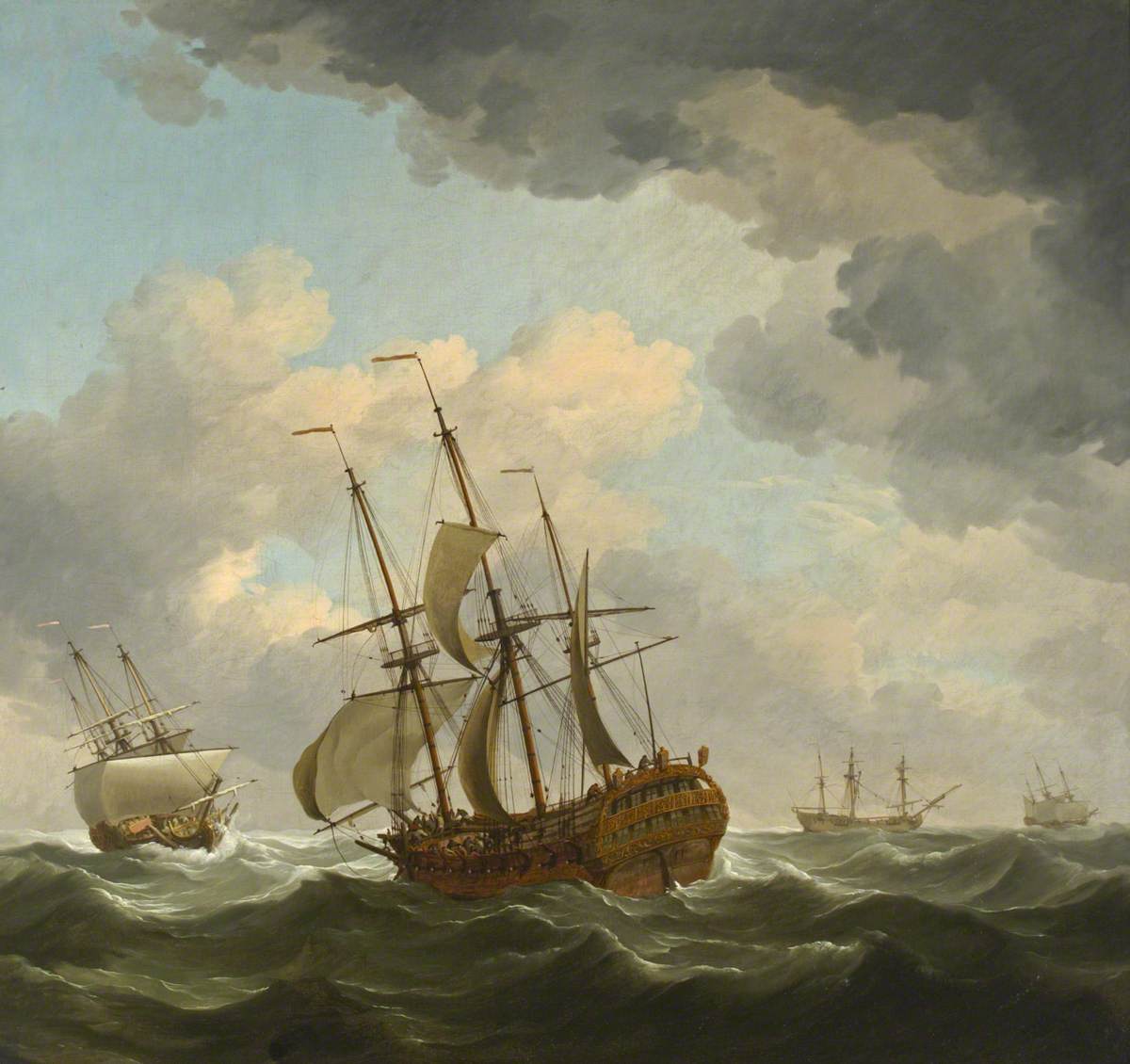 Charles Brooking, East Indiamen in a Gale