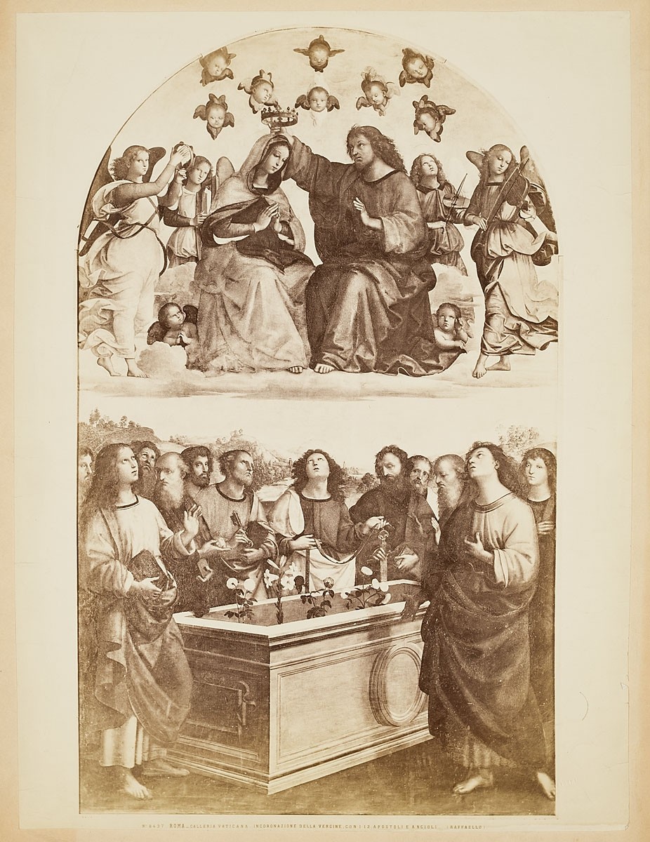 Fratelli Alinari, Raffaello Sanzio: Krönung der Jungfrau mit den zwölf Aposteln und Engeln, Pinakothek der Vatikanischen Museen, Rom