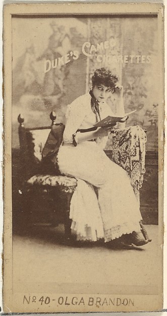 W. Duke, Sons & Co., Card Number 40, Olga Brandon, from the Actors and Actresses series (N145-4) issued by Duke Sons & Co. to promote Cameo Cigarettes