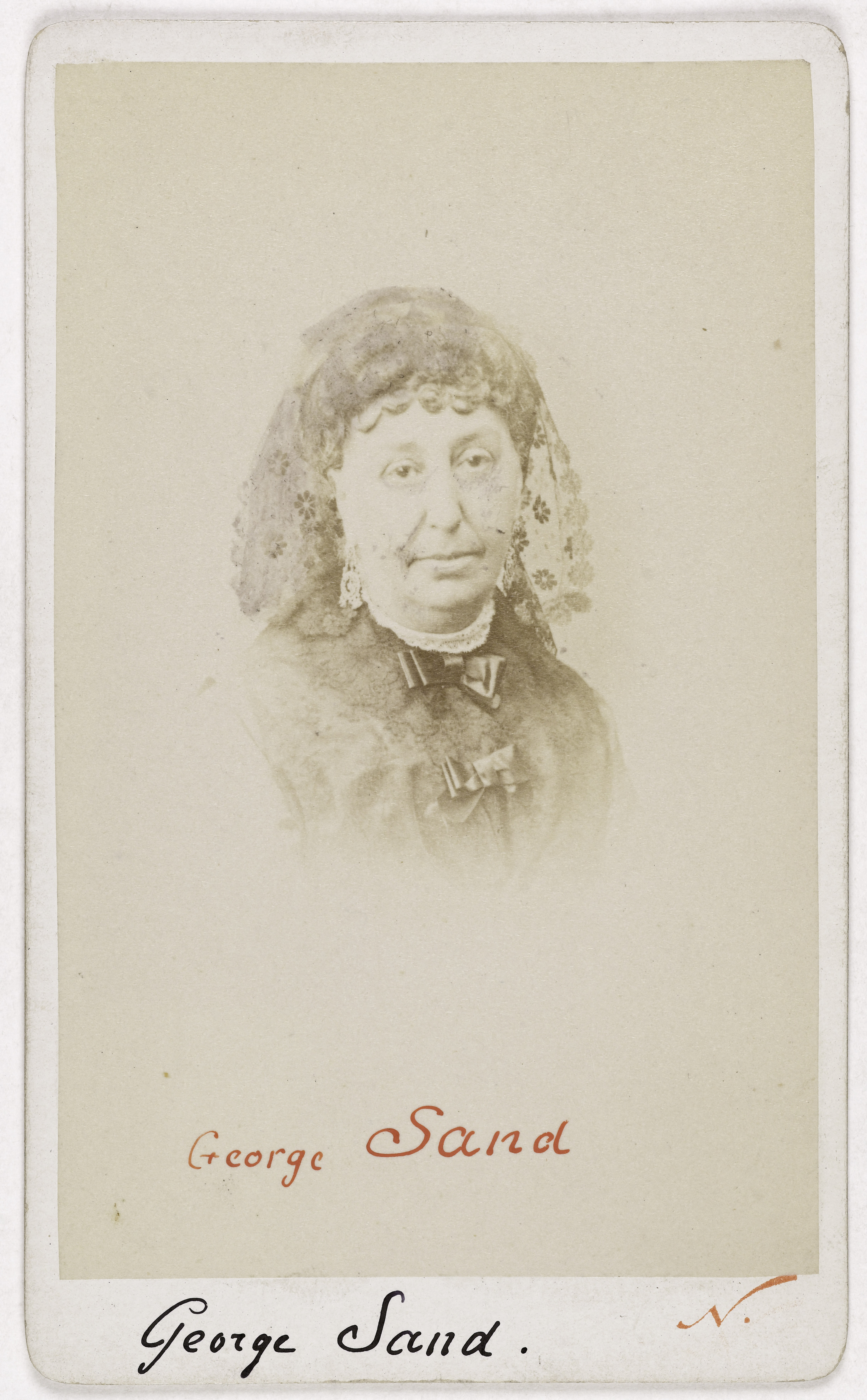 Atelier Nadar, Portrait de Georges Sand, (Amantine Aurore Lucile Dupin, baronne Dudevant, dite), (1804-1876), ( romancière, auteur dramatique, critique littéraire, journaliste)