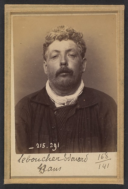 Alphonse Bertillon, Leboucher. Edouard, Léon. 43 ans, né à Paris XIVe. Cordonnier. Anarchiste. 7/3/94.