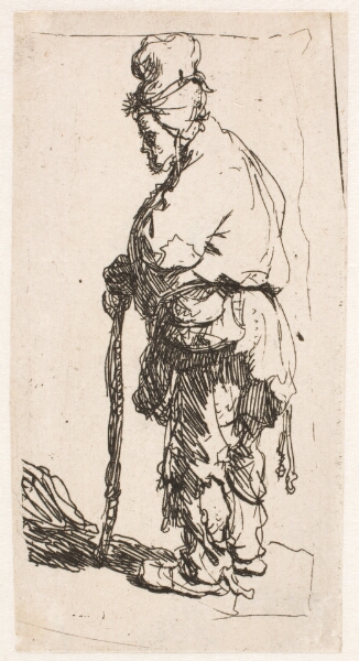Rembrandt van Rijn, Tigger, der læner sig til en stok