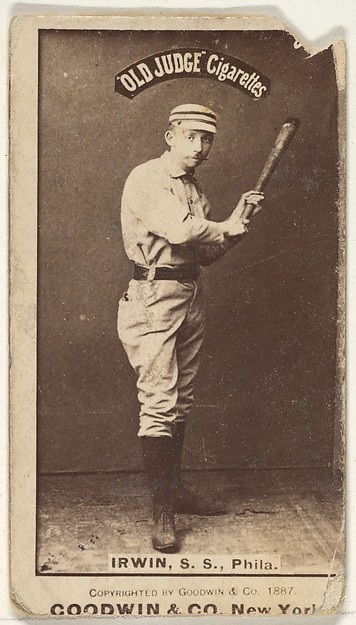 Goodwin & Company, Arthur Albert "Doc" Irwin, Shortstop, Philadelphia, from the Old Judge series (N172) for Old Judge Cigarettes