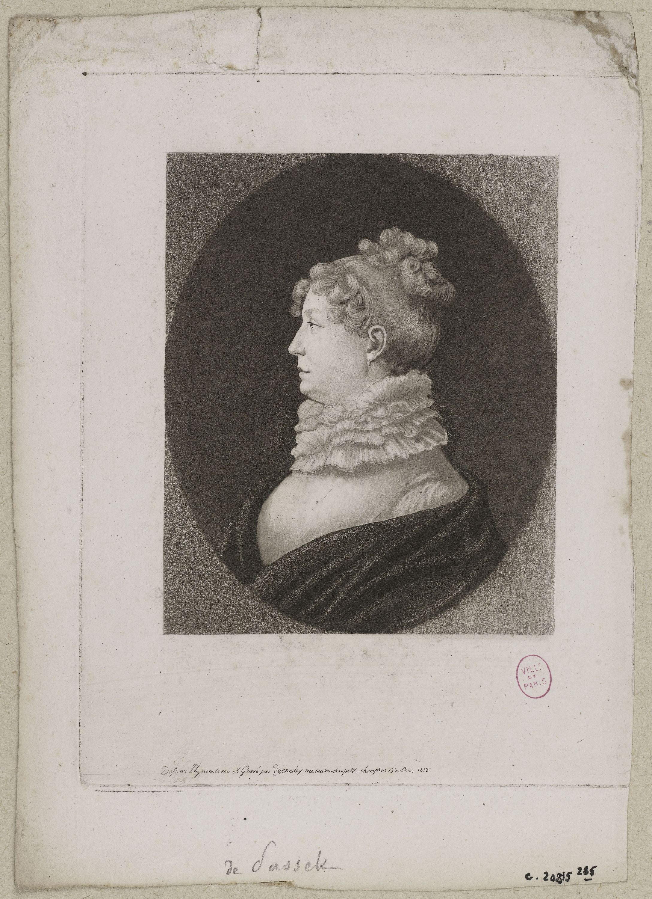 Edmé Quenedey, Portrait de Madame de Passek (ou Passet ?)