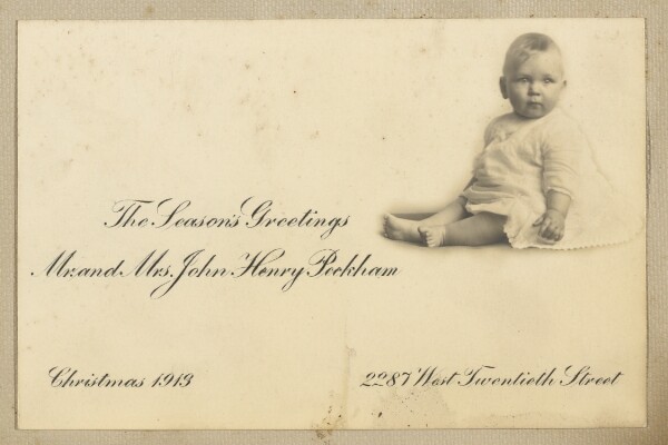 Unknown, [Christmas card from the Peckham family, 1913]