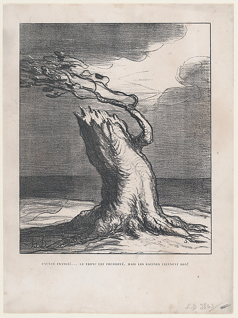 Honoré Daumier, Poor France! The trunk is blasted, but the roots hold!, published in "L'Album du Siège"