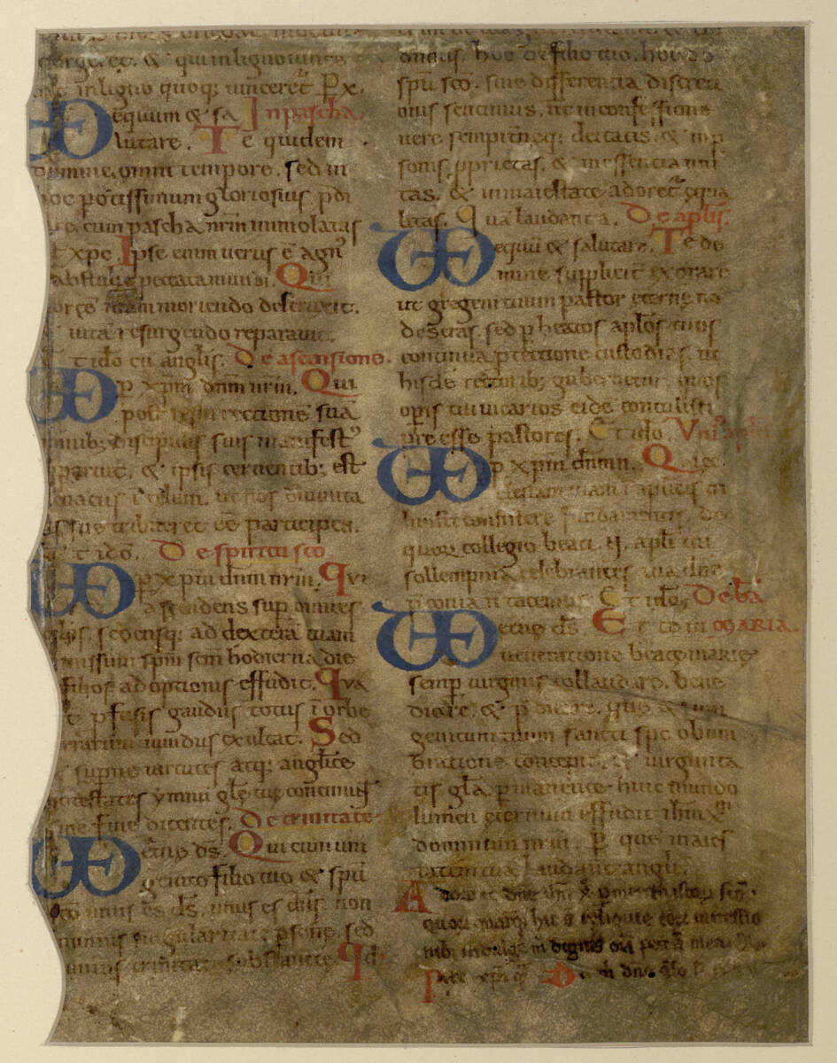 Anonym, Text mit blauen Initialen