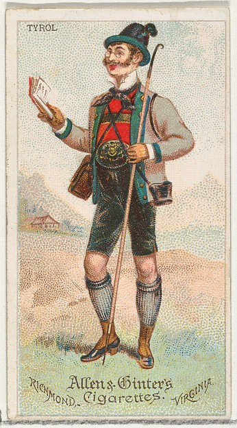 Allen & Ginter, Tyrol, from World's Dudes series (N31) for Allen & Ginter Cigarettes