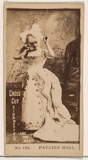 W. Duke, Sons & Co., Card Number 195, Pauline Hall, from the Actors and Actresses series (N145-2) issued by Duke Sons & Co. to promote Cross Cut Cigarettes