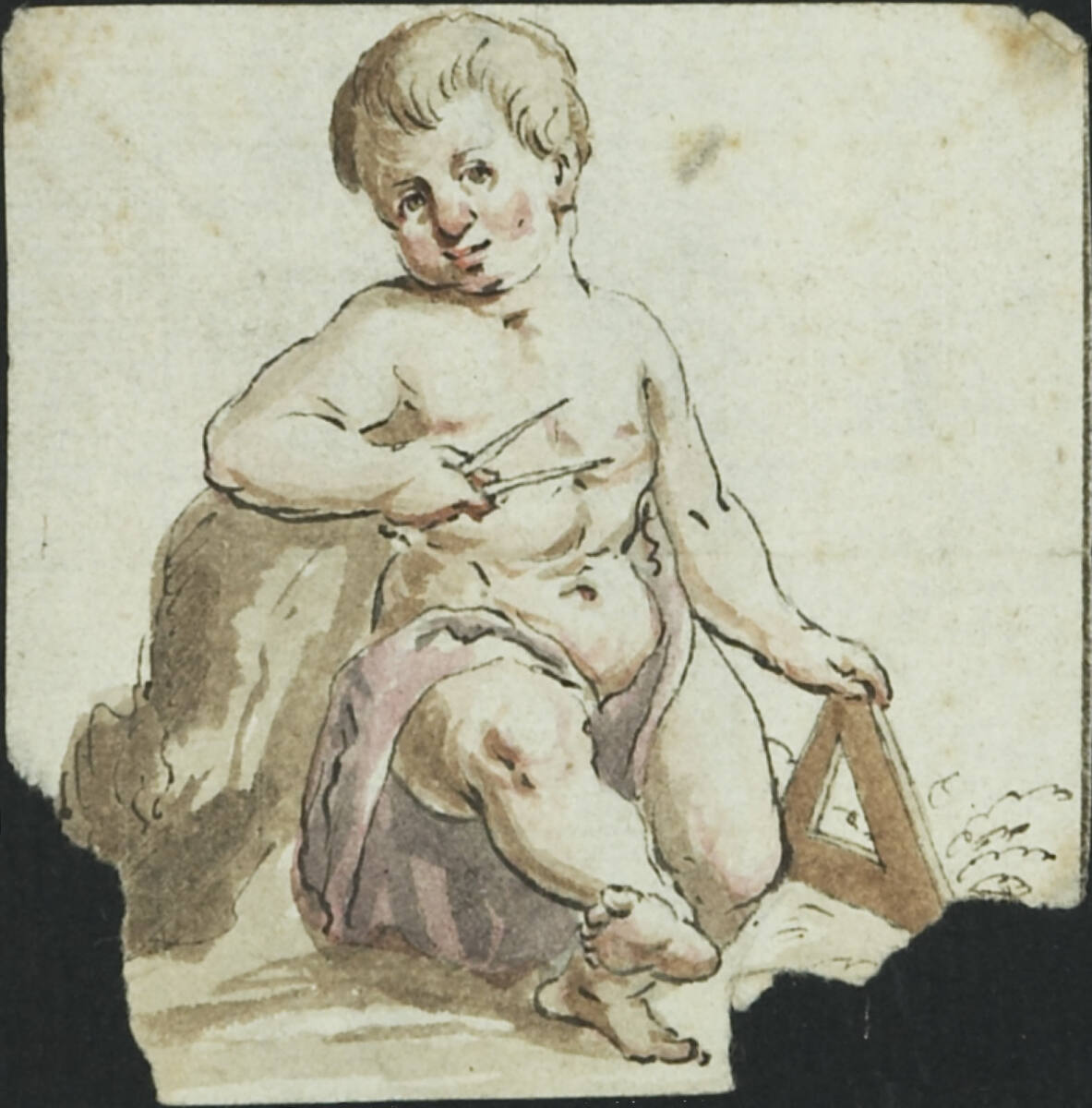Anonym, Knabe mit Zirkel und Dreieck