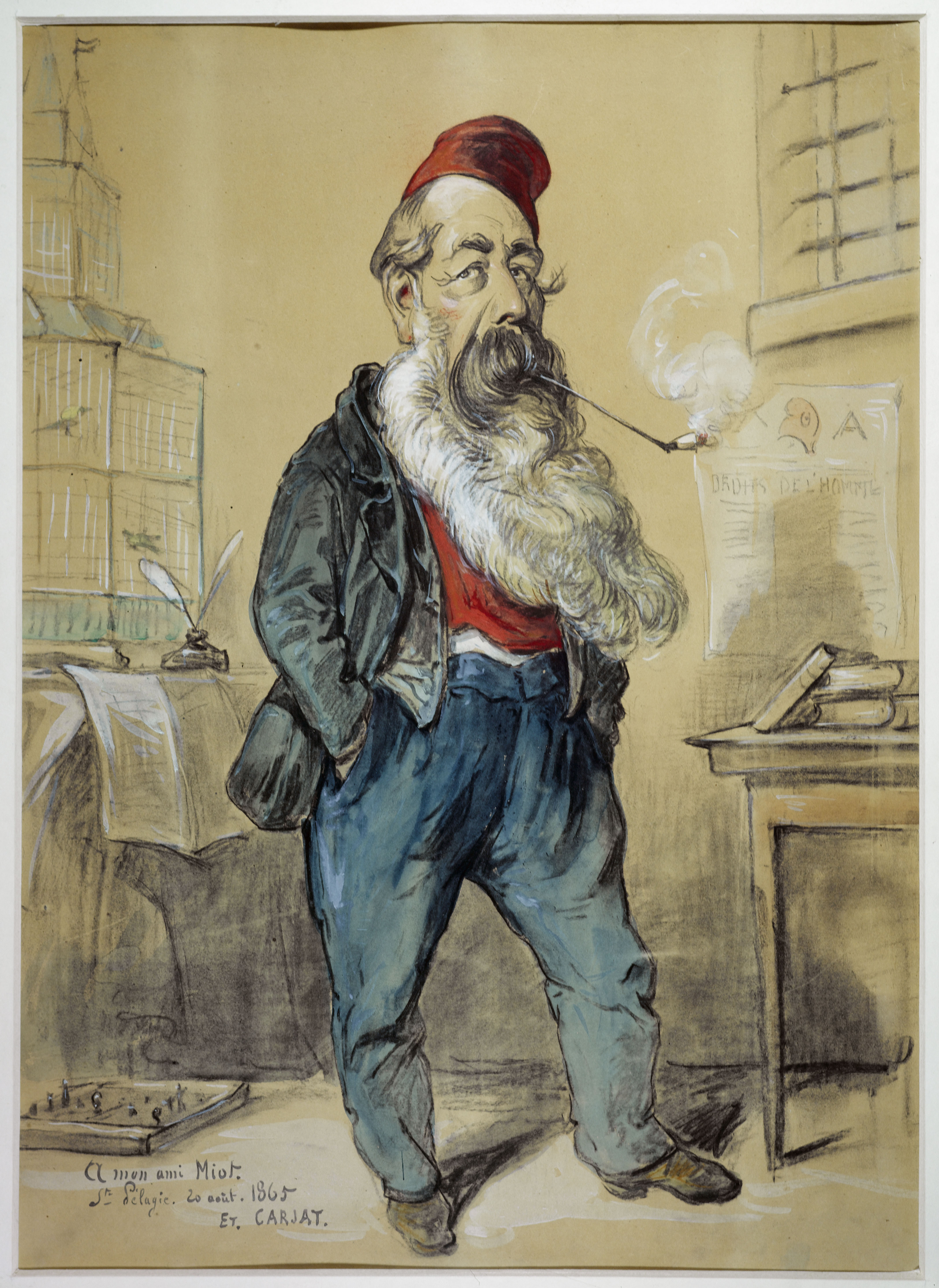 Etienne Carjat, Portrait-charge de Jules Miot (1810-1883), homme politique