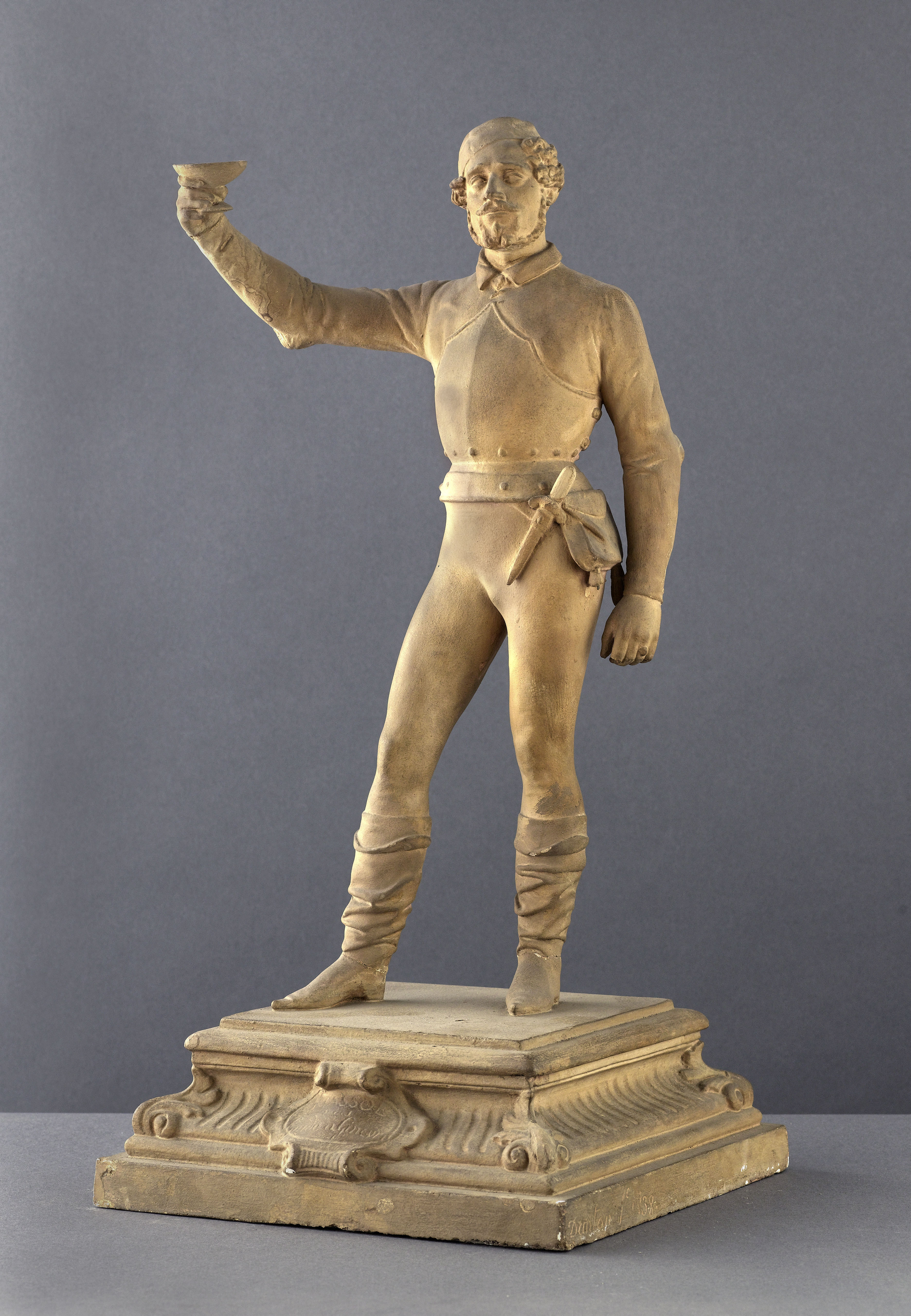 Jean Pierre Dantan, Portrait d'Eugène Massol (1802-1887), chanteur, dans le rôle de Fortebraccio dans l'opéra "Guido et Ginevra"