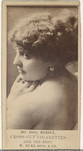 W. Duke, Sons & Co., Card Number 301, Rosa Hersey, from the Actors and Actresses series (N145-3) issued by Duke Sons & Co. to promote Cross Cut Cigarettes