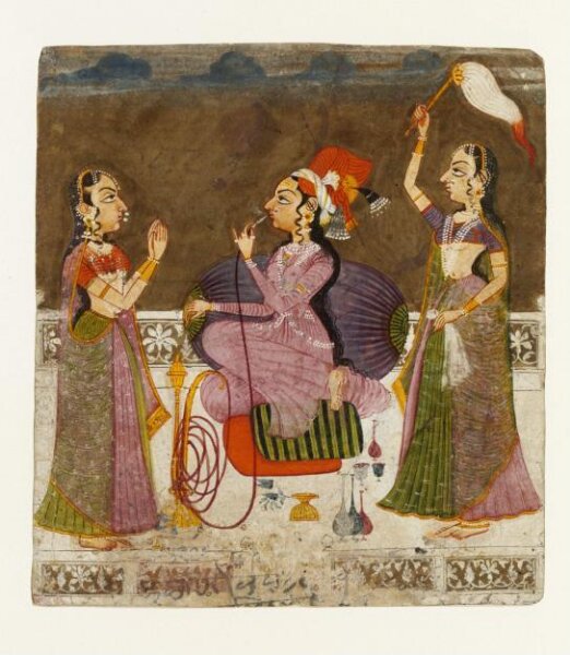 Unknown, Lady smoking a huqqa