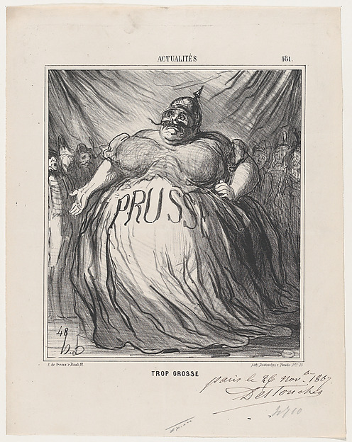 Honoré Daumier, Too fat, from 'News of the day,' published in Le Charivari, November 16, 1867