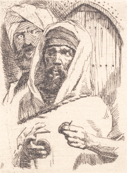 Frans Schwartz, To orientalere foran en dør