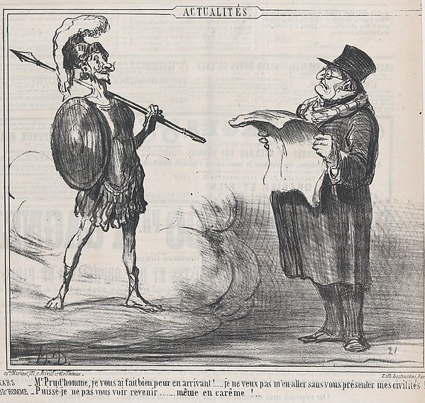 Honoré Daumier, Mars... Je vous ai fait bien peur..., from "Actualités"
