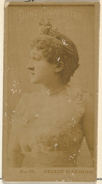 W. Duke, Sons & Co., Card Number 27, Nellie Harding, from the Actors and Actresses series (N145-6) issued by Duke Sons & Co. to promote Duke Cigarettes