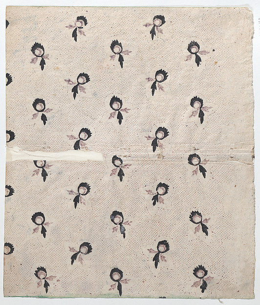 Anonymous, Sheet with overall dot and floral pattern