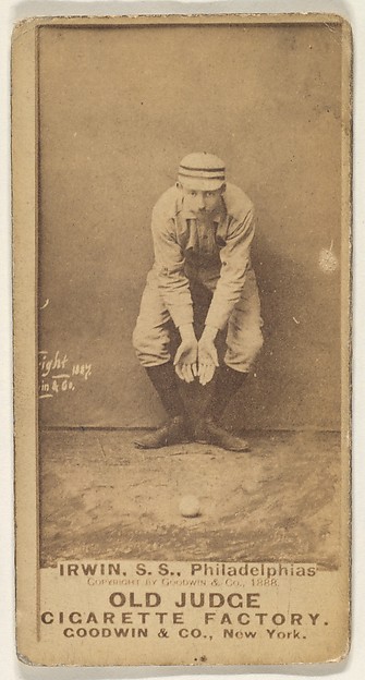Goodwin & Company, Arthur Albert "Doc" Irwin, Shortstop, Philadelphia, from the Old Judge series (N172) for Old Judge Cigarettes