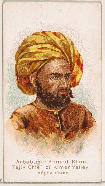 William S. Kimball & Company, Arbab mir Ahmed Khan, Tajik Chief of Kimer Valley, Afghanistan, from the Savage and Semi-Barbarous Chiefs and Rulers series (N189) issued by Wm. S. Kimball & Co.