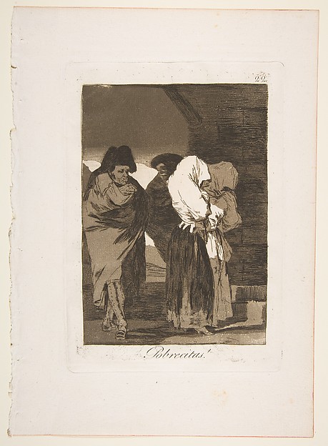 Goya (Francisco de Goya y Lucientes), Plate 22 from "Los Caprichos": Poor little girls! (Pobrecitas!)