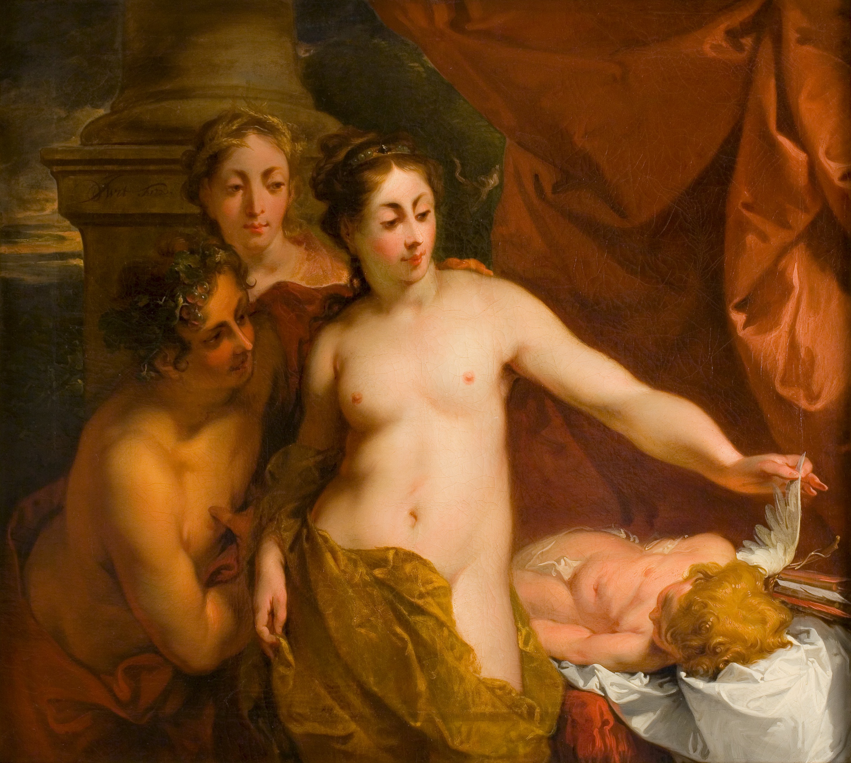 Jacob de Wit, Venus, Bacchus and Ceres with the sleeping Amor