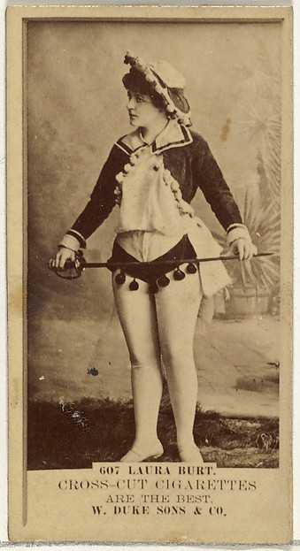 W. Duke, Sons & Co., Card Number 607, Laura Burt, from the Actors and Actresses series (N145-3) issued by Duke Sons & Co. to promote Cross Cut Cigarettes