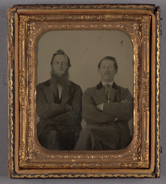 Unknown, [Portrait of Two Seated Men with Their Arms Folded]
