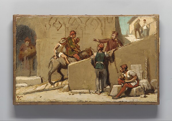 Elihu Vedder, The Fable of the Miller, His Son, and the Donkey No. 5