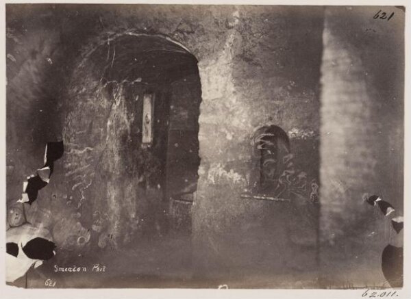 Parker, John Henry, Catacomb of S. Domitilla - Brickwork, c. A.D. 100, with a Well and a Vase(?) or Font(?), called a Baptistery, at the entrance