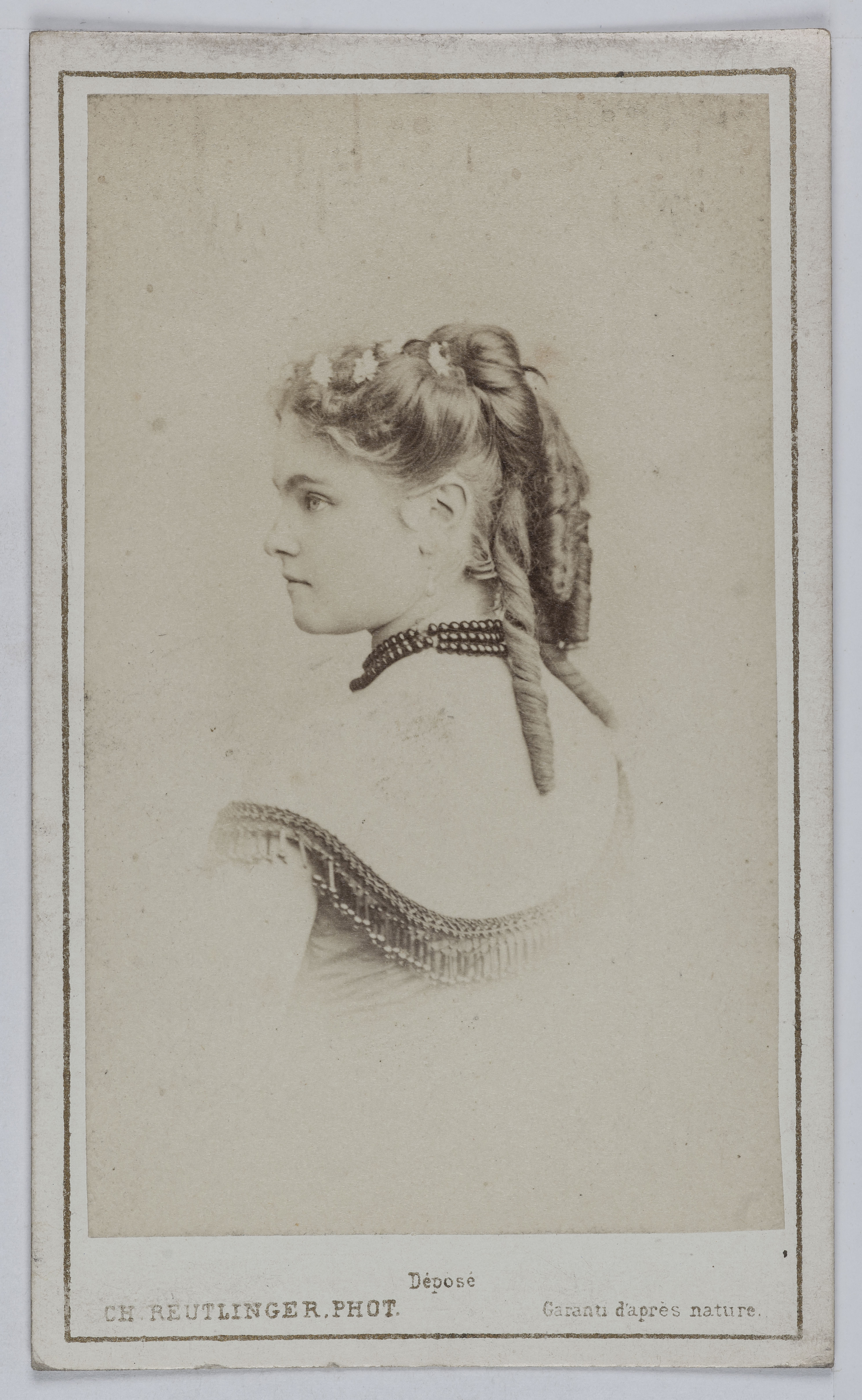 Charles Reutlinger, Portrait de Mademoiselle Rolla, actrice au Théâtre de Vaudeville en 1868.