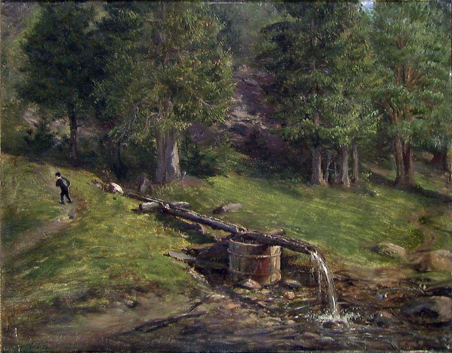 Johan Gørbitz, Landscape Study with a Water Pipe