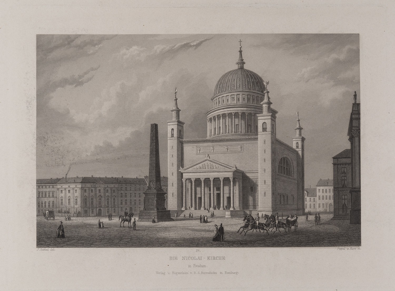 B. S. Berendsohn (Hamburg), Potsdam: Nikolaikirche (Brandenburgisches Album, Blatt 21)