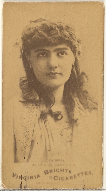 Allen & Ginter, Calame, from the Actors and Actresses series (N45, Type 1) for Virginia Brights Cigarettes