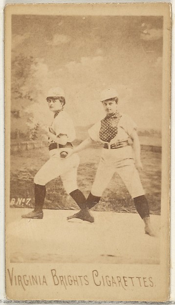Allen & Ginter, Card 7, from the Girl Baseball Players series (N48, Type 1) for Virginia Brights Cigarettes