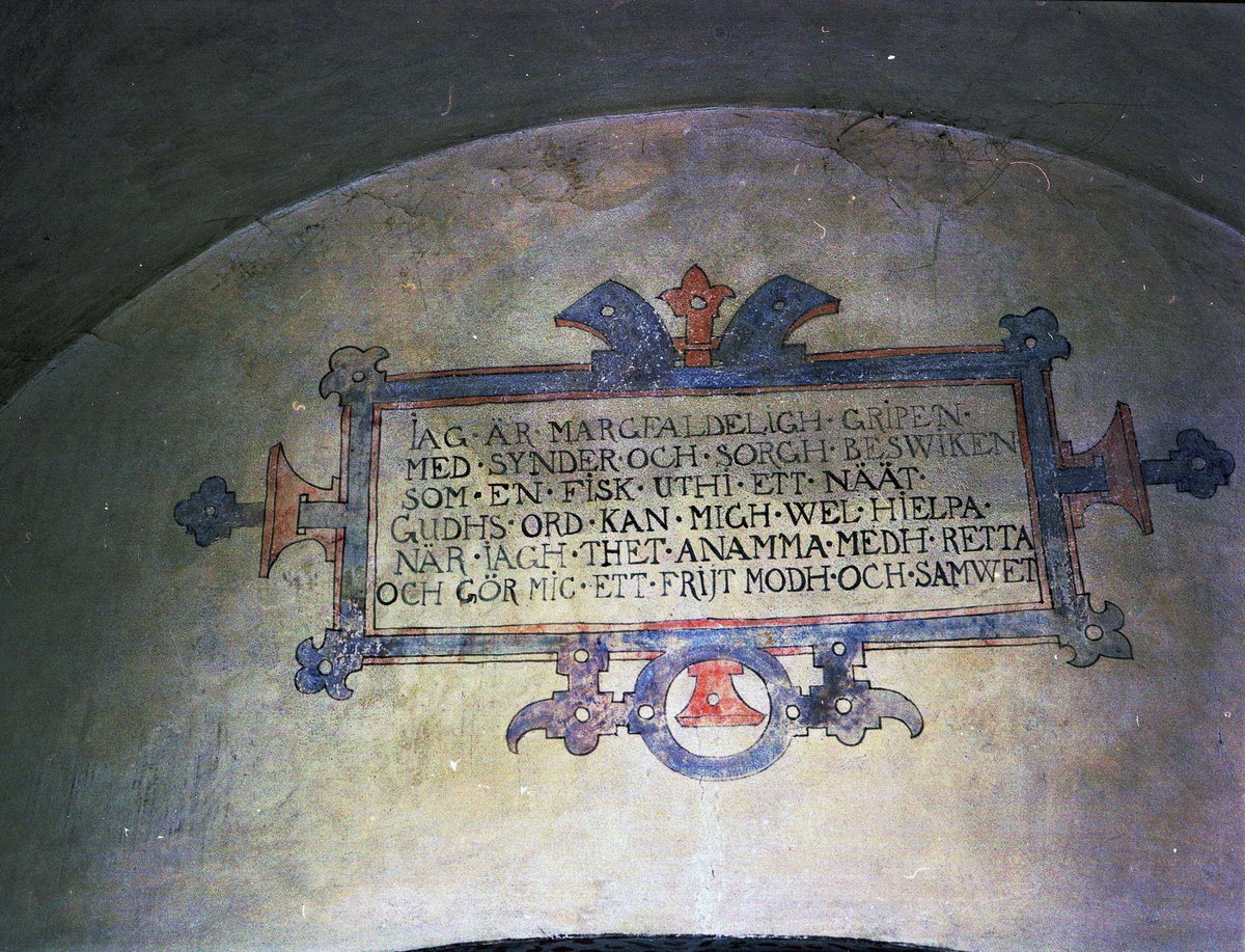 Tommy Arvidson, Text on Wall in Erik XIV Prison, Örbyhus Castle, Vendels parish, Uppland 1994
