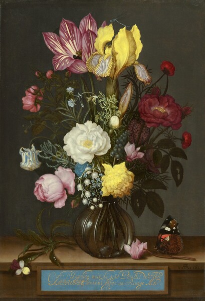 Ambrosius Bosschaert, Bouquet of Flowers in a Glass Vase