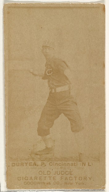 Goodwin & Company, James Newton "Jesse" Duryea, Pitcher, Cincinnati, from the Old Judge series (N172) for Old Judge Cigarettes